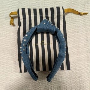 Lele Sadoughi denim headband with crystals
